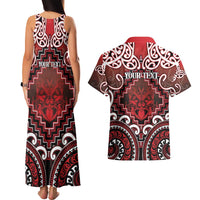 Personalised New Zealand Aotearoa Couples Matching Tank Maxi Dress and Hawaiian Shirt Te Reo Maori Ake Ake Ake LT05 - Polynesian Pride