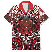 Personalised New Zealand Aotearoa Family Matching Long Sleeve Bodycon Dress and Hawaiian Shirt Te Reo Maori Ake Ake Ake LT05 Dad's Shirt - Short Sleeve Red - Polynesian Pride