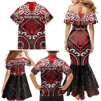 Personalised New Zealand Aotearoa Family Matching Mermaid Dress and Hawaiian Shirt Te Reo Maori Ake Ake Ake LT05 - Polynesian Pride