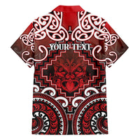 Personalised New Zealand Aotearoa Family Matching Off Shoulder Short Dress and Hawaiian Shirt Te Reo Maori Ake Ake Ake - Polynesian Pride