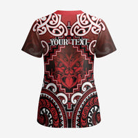 Personalised New Zealand Aotearoa Scrub Top Te Reo Maori Ake Ake Ake - Polynesian Pride