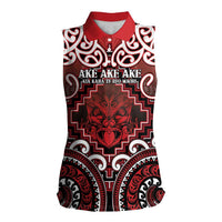 Personalised New Zealand Aotearoa Women Sleeveless Polo Shirt Te Reo Maori Ake Ake Ake - Polynesian Pride
