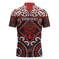 Personalised New Zealand Aotearoa Zipper Polo Shirt Te Reo Maori Ake Ake Ake - Polynesian Pride