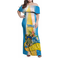 Personalised Tuvalu Independence Day Family Matching Off Shoulder Maxi Dress and Hawaiian Shirt Tuvalu Mo Te Atua - Polynesian Pride
