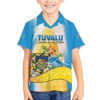 Personalised Tuvalu Independence Day Family Matching Off Shoulder Short Dress and Hawaiian Shirt Tuvalu Mo Te Atua - Polynesian Pride