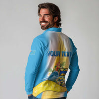 Personalised Tuvalu Independence Day Long Sleeve Polo Shirt Tuvalu Mo Te Atua - Polynesian Pride