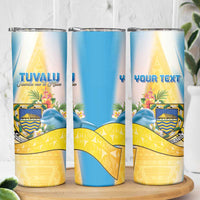 Personalised Tuvalu Independence Day Skinny Tumbler Tuvalu Mo Te Atua - Polynesian Pride