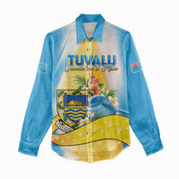 Personalised Tuvalu Independence Day Women Casual Shirt Tuvalu Mo Te Atua - Polynesian Pride