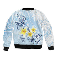 FSM Chuuk Constitution Day Bomber Jacket Polynesian Curves Plumeria - Polynesian Pride