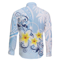 FSM Chuuk Constitution Day Family Matching Off Shoulder Short Dress and Hawaiian Shirt Polynesian Curves Plumeria - Polynesian Pride