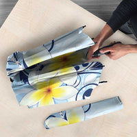 FSM Chuuk Constitution Day Umbrella Polynesian Curves Plumeria - Polynesian Pride