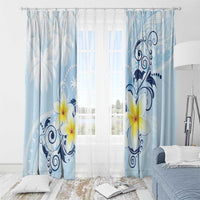 FSM Chuuk Constitution Day Window Curtain Polynesian Curves Plumeria - Polynesian Pride