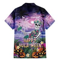 Happy Hulaween Family Matching Mermaid Dress and Hawaiian Shirt Mahaloween Skeleton Dancing