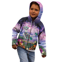Happy Hulaween Kid Hoodie Mahaloween Skeleton Dancing