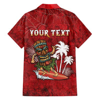 Personalised Aloha Halloween Family Matching Off Shoulder Maxi Dress and Hawaiian Shirt Skeleton Surfing