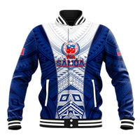 Custom Samoa Rugby Baseball Jacket 2023 Pacific Championships Polynesian Pattern LT05 Unisex Blue - Polynesian Pride