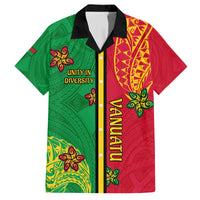 Personalised Vanuatu Happy Unity Day Family Matching Summer Maxi Dress and Hawaiian Shirt Polynesian Plumeria LT05 Dad's Shirt - Short Sleeve Red - Polynesian Pride