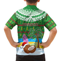 Personalised Cook Islands Christmas Hawaiian Shirt Coconut Santa Beach Style LT05 - Polynesian Pride