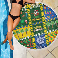 Solomon Islands Christmas Beach Blanket Festive Beach Vibes - Polynesian Pride