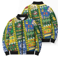Solomon Islands Christmas Bomber Puffer Jacket Festive Beach Vibes - Polynesian Pride