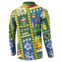 Solomon Islands Christmas Button Sweatshirt Festive Beach Vibes - Polynesian Pride