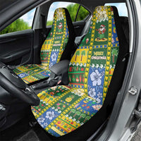 Solomon Islands Christmas Car Seat Cover Festive Beach Vibes - Polynesian Pride