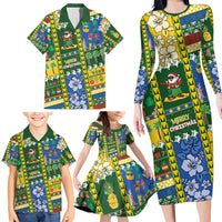 Solomon Islands Christmas Family Matching Long Sleeve Bodycon Dress and Hawaiian Shirt Festive Beach Vibes LT05 - Polynesian Pride