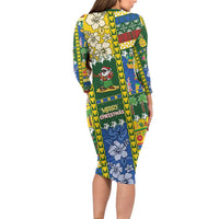 Solomon Islands Christmas Family Matching Long Sleeve Bodycon Dress and Hawaiian Shirt Festive Beach Vibes - Polynesian Pride