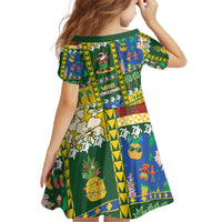 Solomon Islands Christmas Family Matching Off The Shoulder Long Sleeve Dress and Hawaiian Shirt Festive Beach Vibes LT05 - Polynesian Pride