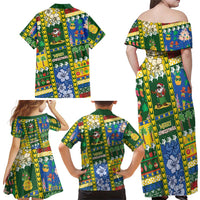 Solomon Islands Christmas Family Matching Off Shoulder Maxi Dress and Hawaiian Shirt Festive Beach Vibes LT05 - Polynesian Pride