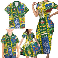 Solomon Islands Christmas Family Matching Short Sleeve Bodycon Dress and Hawaiian Shirt Festive Beach Vibes - Polynesian Pride