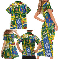 Solomon Islands Christmas Family Matching Short Sleeve Bodycon Dress and Hawaiian Shirt Festive Beach Vibes LT05 - Polynesian Pride
