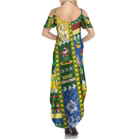 Solomon Islands Christmas Family Matching Summer Maxi Dress and Hawaiian Shirt Festive Beach Vibes LT05 - Polynesian Pride