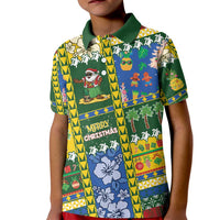 Solomon Islands Christmas Kid Polo Shirt Festive Beach Vibes - Polynesian Pride