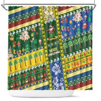 Solomon Islands Christmas Shower Curtain Festive Beach Vibes - Polynesian Pride