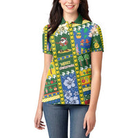 Solomon Islands Christmas Women Polo Shirt Festive Beach Vibes - Polynesian Pride