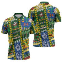 Solomon Islands Christmas Zipper Polo Shirt Festive Beach Vibes - Polynesian Pride