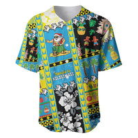 Tuvalu Christmas Baseball Jersey Festive Beach Vibes - Polynesian Pride