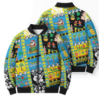 Tuvalu Christmas Bomber Puffer Jacket Festive Beach Vibes - Polynesian Pride