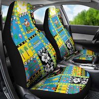 Tuvalu Christmas Car Seat Cover Festive Beach Vibes - Polynesian Pride