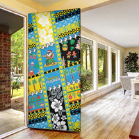 Tuvalu Christmas Door Cover Festive Beach Vibes - Polynesian Pride