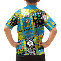 Tuvalu Christmas Family Matching Off The Shoulder Long Sleeve Dress and Hawaiian Shirt Festive Beach Vibes LT05 - Polynesian Pride