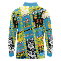 Tuvalu Christmas Long Sleeve Polo Shirt Festive Beach Vibes - Polynesian Pride