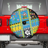 Tuvalu Christmas Spare Tire Cover Festive Beach Vibes - Polynesian Pride