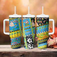 Tuvalu Christmas Tumbler With Handle Festive Beach Vibes - Polynesian Pride