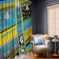 Tuvalu Christmas Window Curtain Festive Beach Vibes - Polynesian Pride