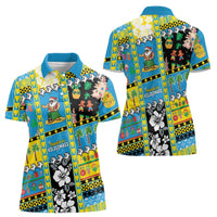 Tuvalu Christmas Women Polo Shirt Festive Beach Vibes - Polynesian Pride
