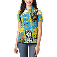 Tuvalu Christmas Women Polo Shirt Festive Beach Vibes - Polynesian Pride