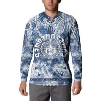 Samoa 685 Button Sweatshirt Polynesian Pattern Tie Dye Style