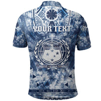 Samoa 685 Polo Shirt Polynesian Pattern Tie Dye Style